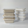 Biodegradable Disposable Take Out to Go Fiber Pulp Lunch Fruit Food Tray with Lid